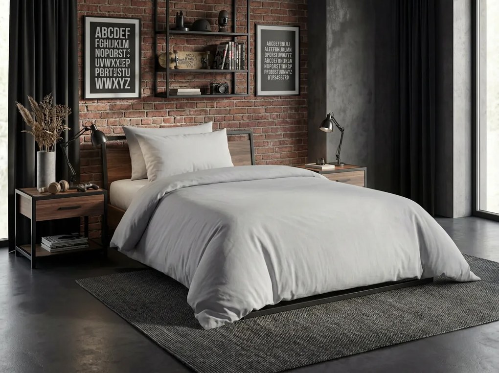 PrzytulneMieszkanie.pl PrzytulneMieszkanie.pl Bawełniana pościel CALMORA jasnoszara Rozmiar pościeli: 2 szt 70 x 90 cm | 160 x 220 cm