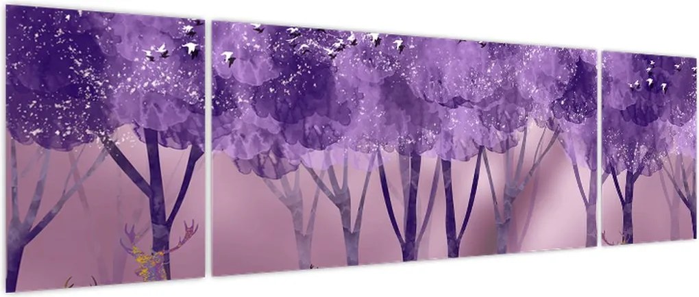 Obraz - Jeleń w magicznym lesie (170x50 cm)