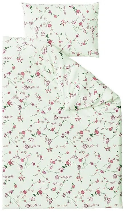 PrzytulneMieszkanie.pl PrzytulneMieszkanie.pl Pościel krepowa FLORAL CREAM jasny zielony Rozmiar pościeli: 70 x 90 cm | 140 x 200 cm