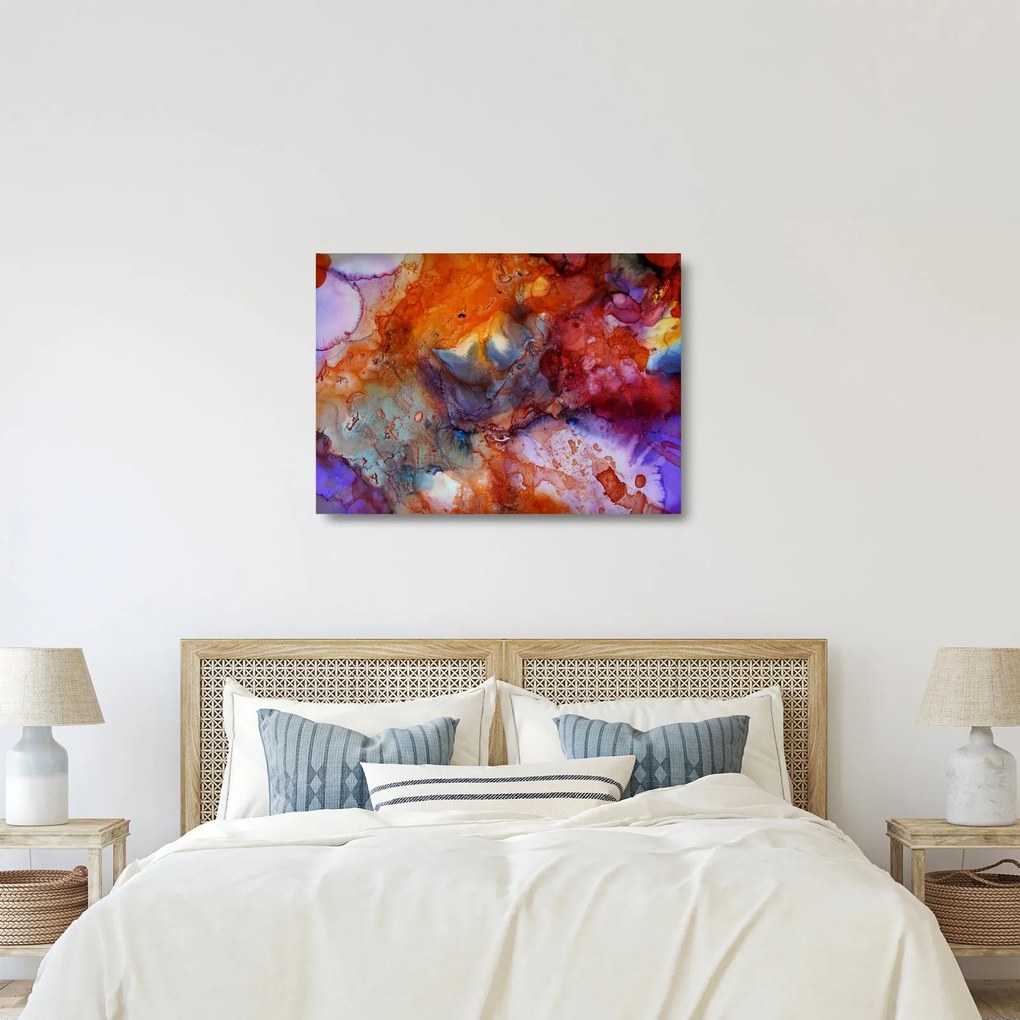 Obraz na szkle - Abstrakcyjna sztuka tuszu (70x50 cm)
