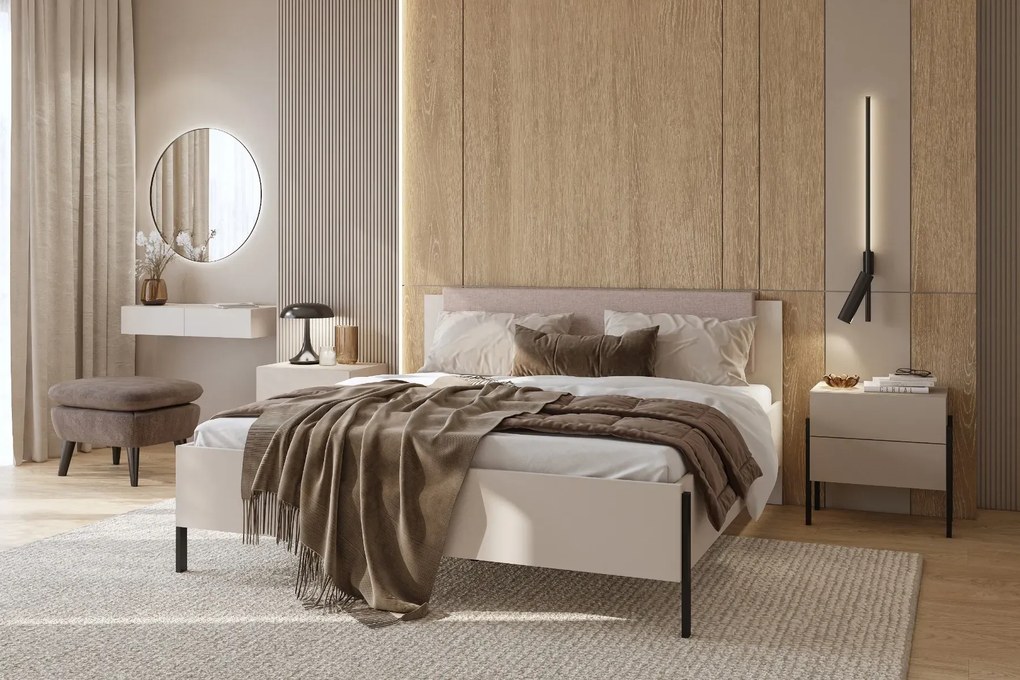Toaletka wisząca JUKON 2S kaszmirowa z lustrem LED 80cm HELVETIA