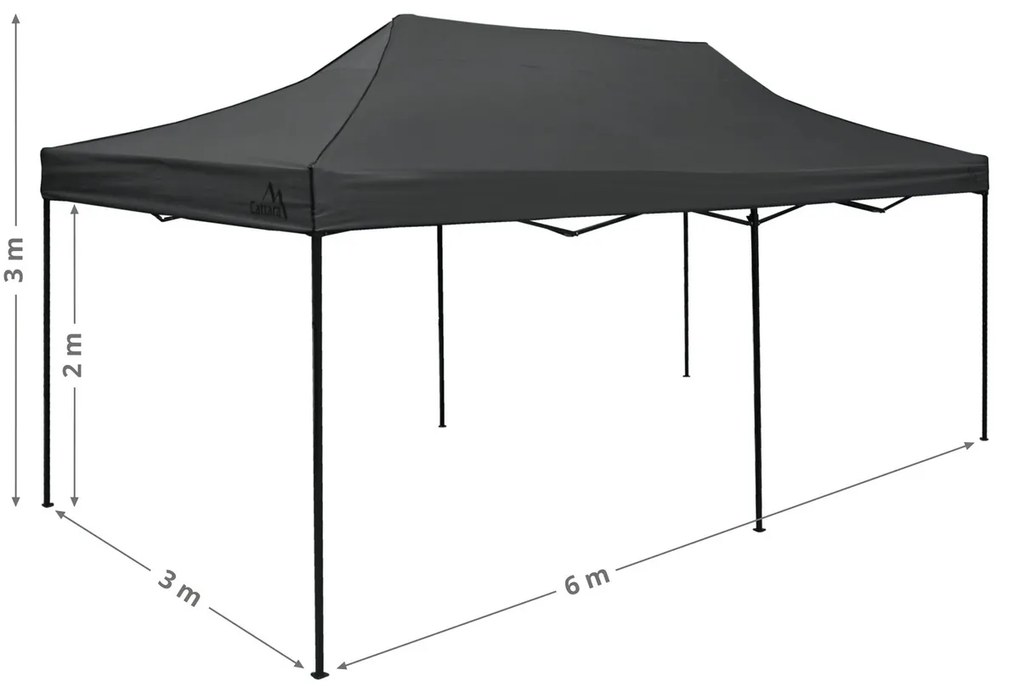 Cattara 13343 Namiot imprezowy typu nożycowegoWaterproof, szary, 3 x 6 m