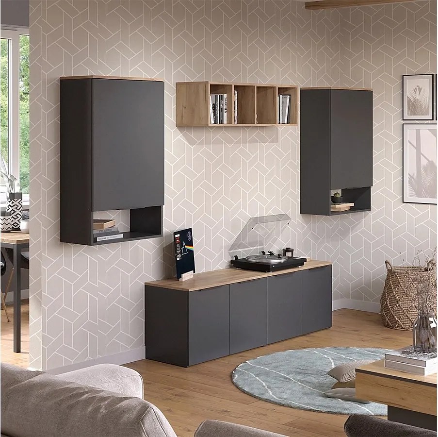 Szafka ścienna antracyt 80x40x50 wido