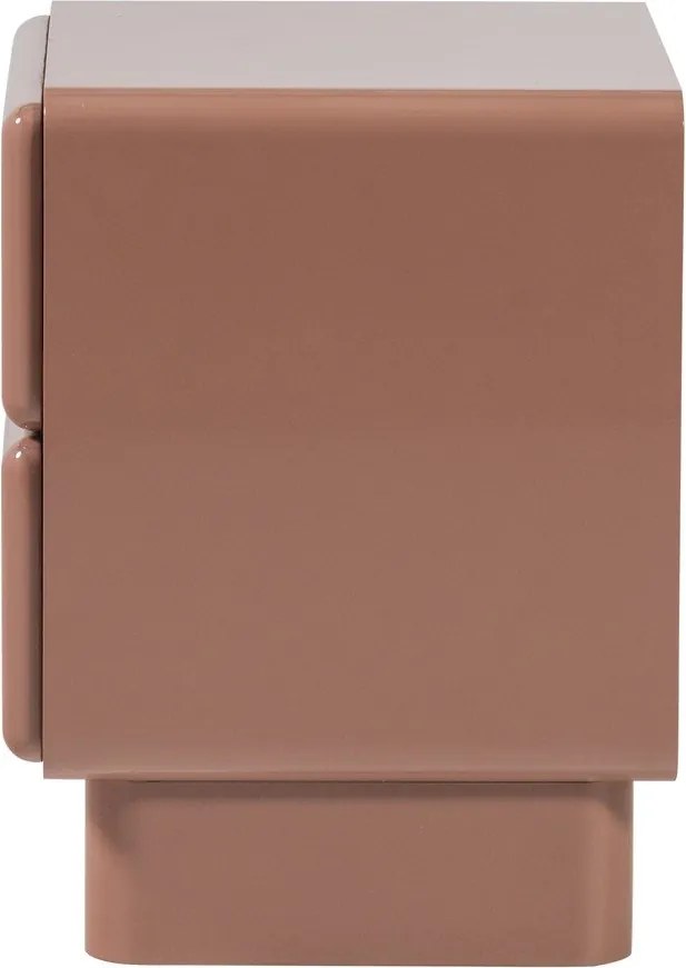 Różowa szafka nocna z połyskiem Lustra – WOOOD