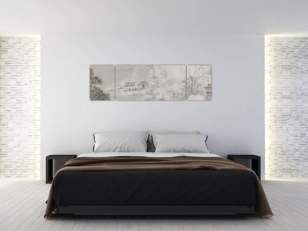 Obraz - Chiński krajobraz (170x50 cm)