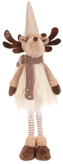 Dekoracja świąteczna Renifer stojący, wys. 51 cm, beżowy/brązowy