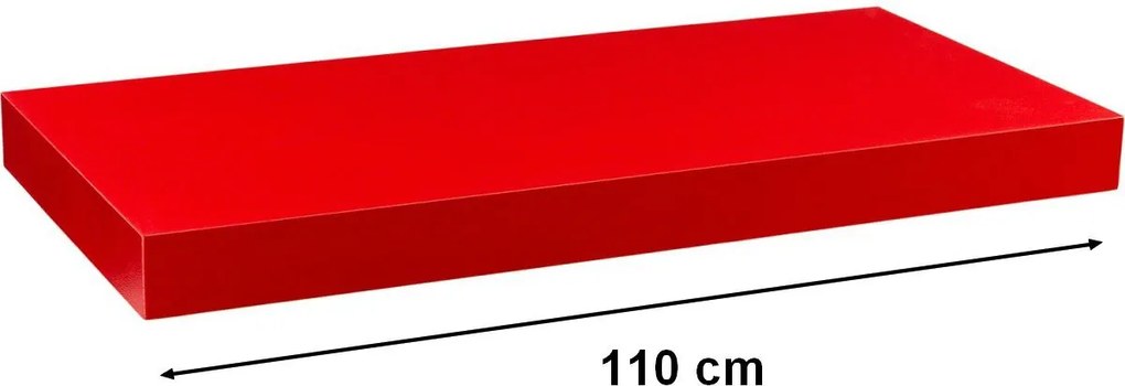 Półka ścienna STILISTA Volato mat czerwona,110 cm