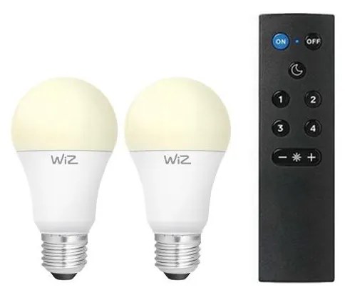 Zestaw 2x ściemnialnych żarówek LED A60 E27/9W/230V 2700K Wi-Fi + pilot - WiZ