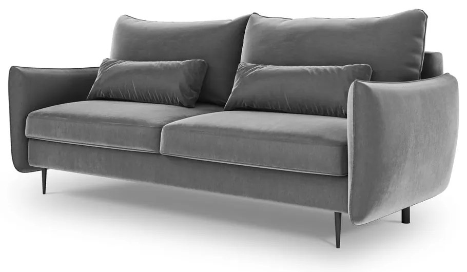 Jasnoszara sofa rozkładana ze schowkiem Cosmopolitan Design Vermont