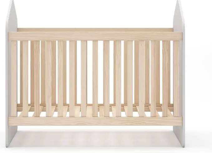 Białe łóżeczko w dekorze sosny 60x120 cm Estefania – Marckeric