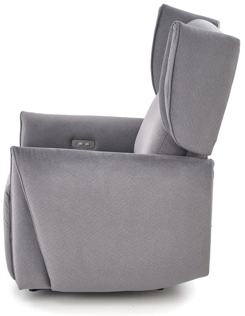 Fotel wypoczynkowy elektrycznie rozkładany popiel GELATO