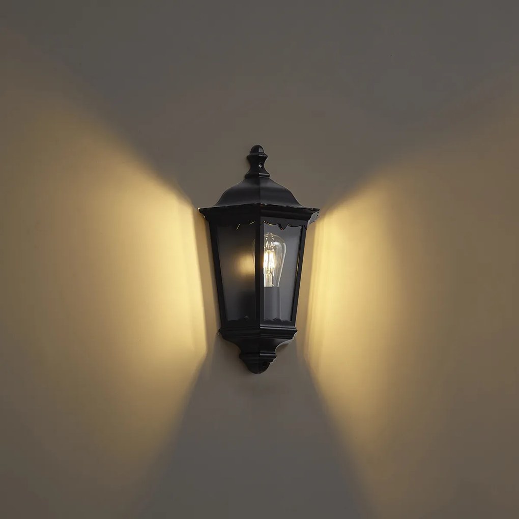 Klasyczny kinkiet zewnętrzny czarny IP44 - Havana Half