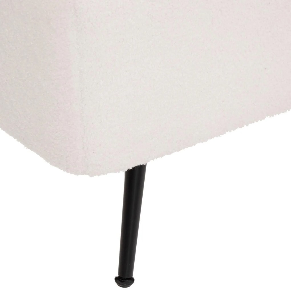 Pufa ze schowkiem, tapicerowana z efektem boucle, 100 x 40 x 48,5 cm