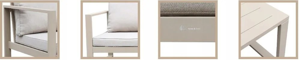 Beżowy zestaw mebli ogrodowych tarasowych 4 el. aluminiowych sofa, kanapa
