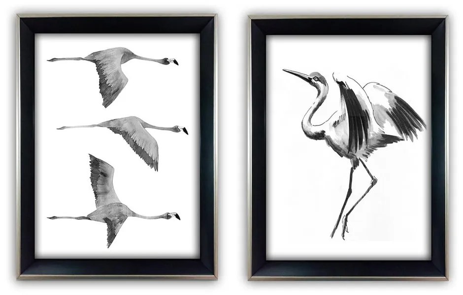 Obrazy zestaw 2 szt. 35x45 cm Crane – Wallity