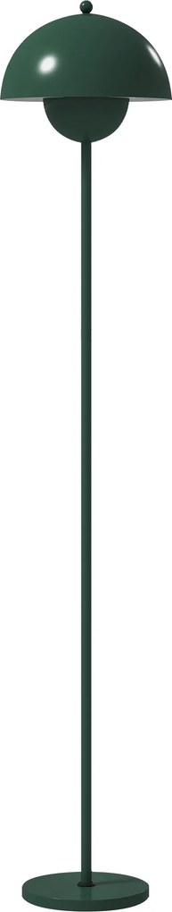 HOMCOM Lampa podłogowa, okrągły klosz, sterowanie nożne, długi kabel, elegancki design, stal, zielona