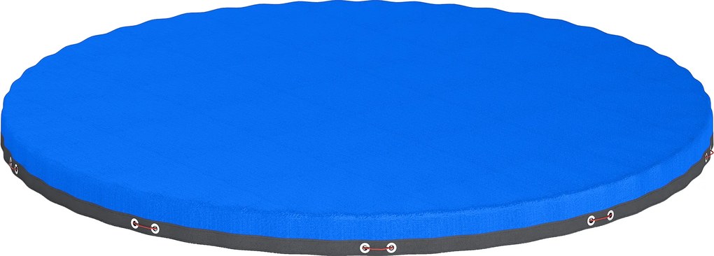 Outsunny Pokrywa Basenowa Okrągła Ø 450 cm, Wodoodporna i Pyłoszczelna z Linką i Ściągaczem, Na Lato i Zimę, Niebieska | Aosom PL