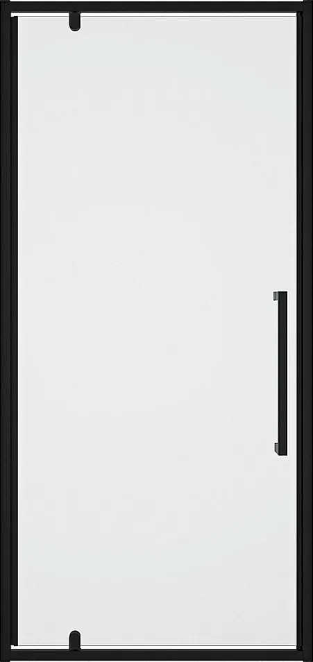 Drzwi prysznicowe obrotowe z metalu w kolorze matowym czarnym w industrialnym stylu – 90 × 195 cm – TAMRI