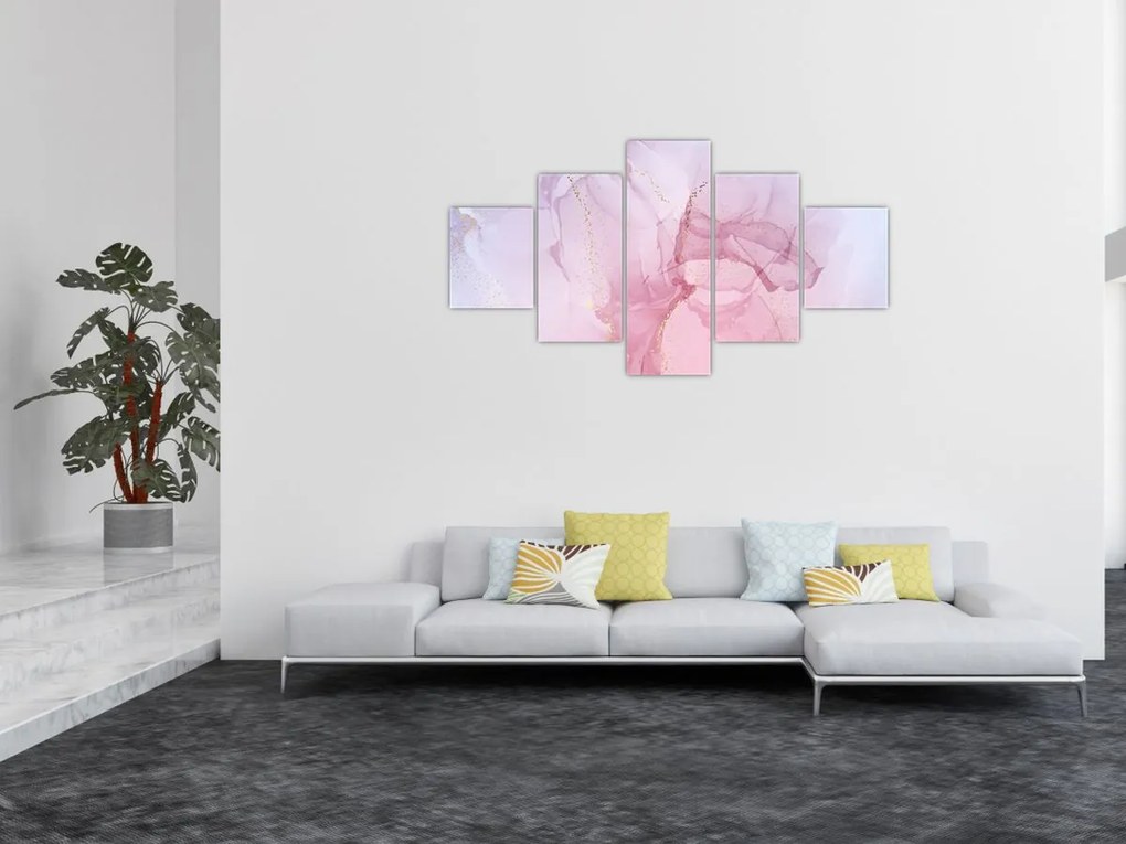Obraz - Różowe plamy (125x70 cm)