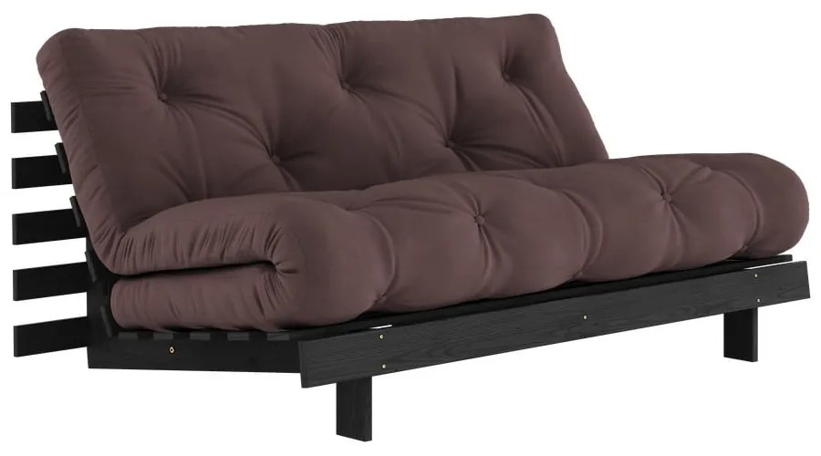 Ciemnobrązowa rozkładana sofa 160 cm Roots Black Night – Karup Design