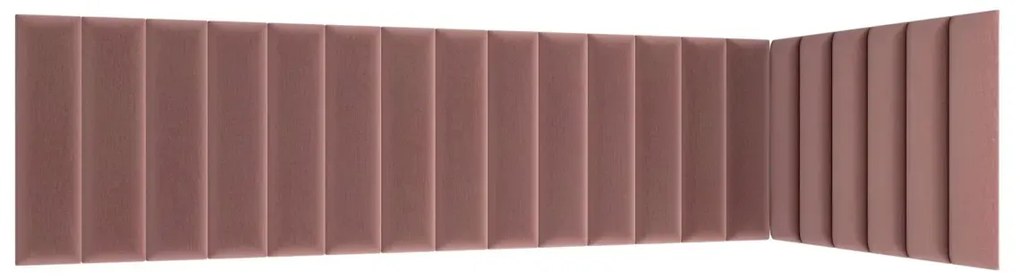 Zestaw 20 paneli tapicerowanych QUADRATTA 210x90x60 różowy ELTAP