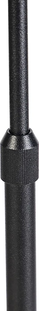 Lampa podłogowa czarna regulowana z abażurem w kolorze jasnobrązowym 50 cm - Parte