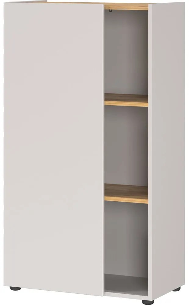 Biały regał w dekorze dębu 61x110x34 cm Adrano – Germania