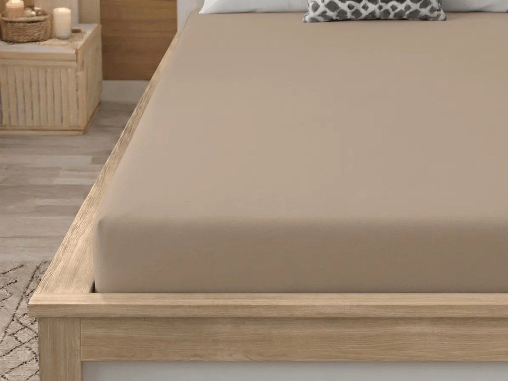 PrzytulneMieszkanie.pl Prześcieradło z mikrofibry MICROVELLE beżowe 180x200 cm