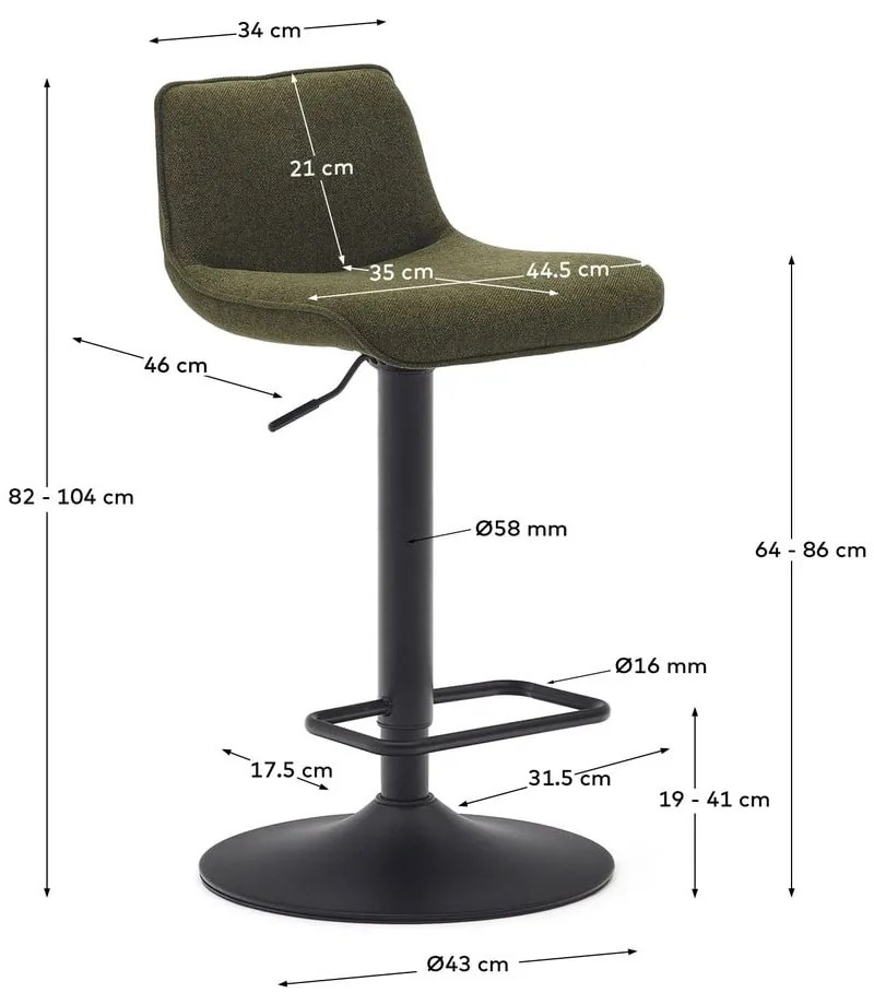 Ciemnozielone hokery zestaw 2 szt. 103 cm Zenda – Kave Home