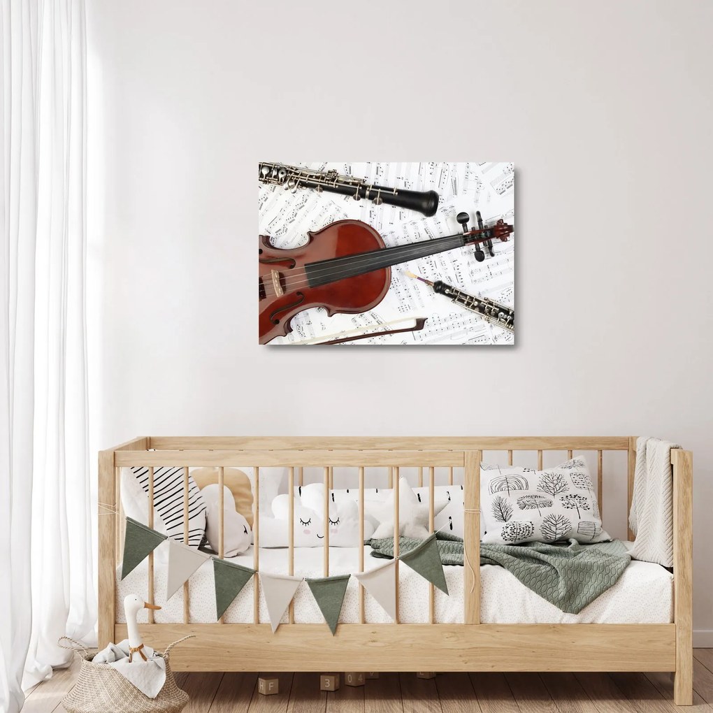 Obraz na szkle - Instrumenty muzyczne (70x50 cm)