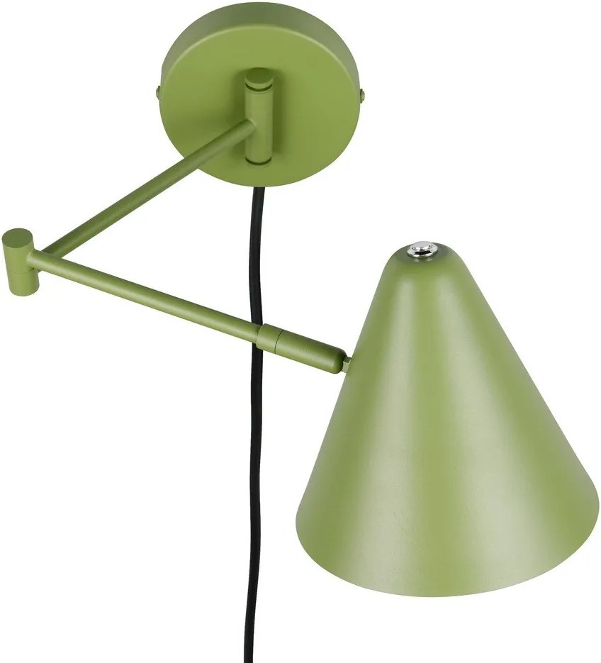 Zielony kinkiet z elastyczną konstrukcją do kontaktu ø 15 cm Cosima – Trio