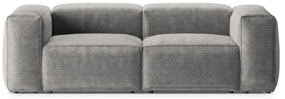 Jasnoszara sztruksowa sofa 224 cm Bergamo – Cosmopolitan Design