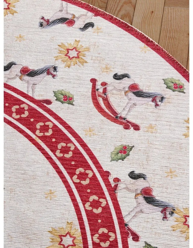 Czerwony okrągły dywan ze świątecznym motywem ø 160 cm Toy's Delight Rocking Horse – Villeroy&amp;Boch