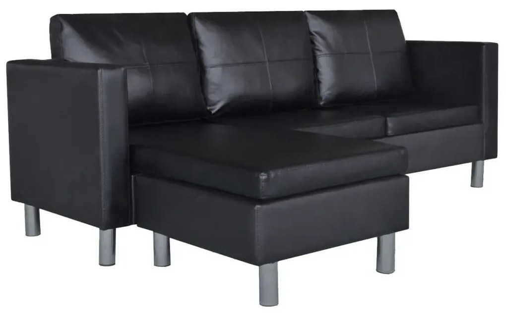 Czarna elegancka sofa 3-osobowa B4-B98