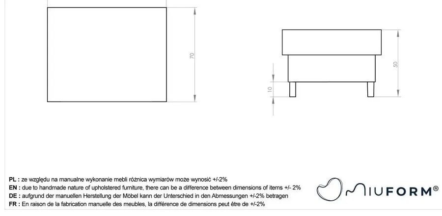 Jasnoszary podnóżek Simon – Miuform