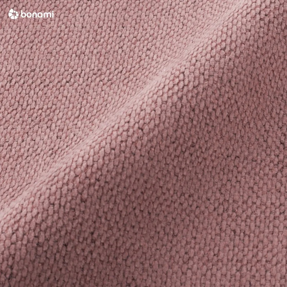 Różowe tapicerowane łóżko dwuosobowe ze schowkiem i stelażem 200x200 cm Lupine – Micadoni