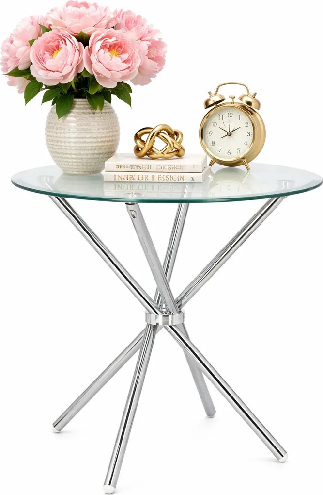 Okrągły Stół Nowoczesny Ze Szklanym Blatem D3-C02