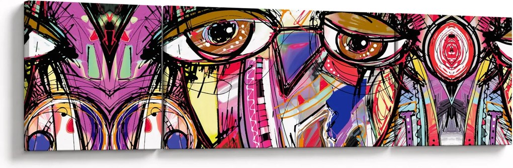 Obraz - Street art - sowa (170x50 cm)