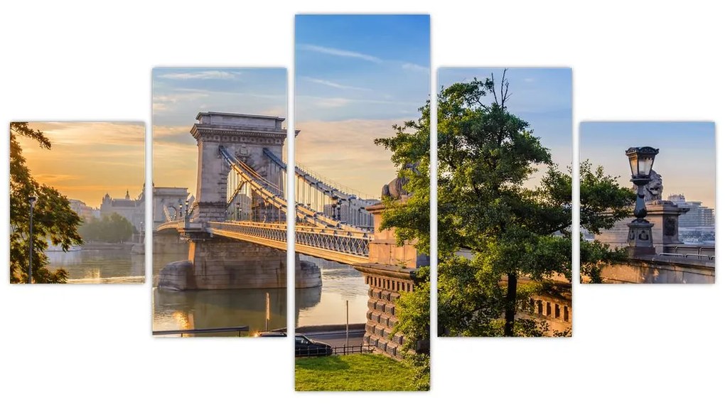 Obraz - Most nad rzeką, Budapeszt, Węgry (125x70 cm)