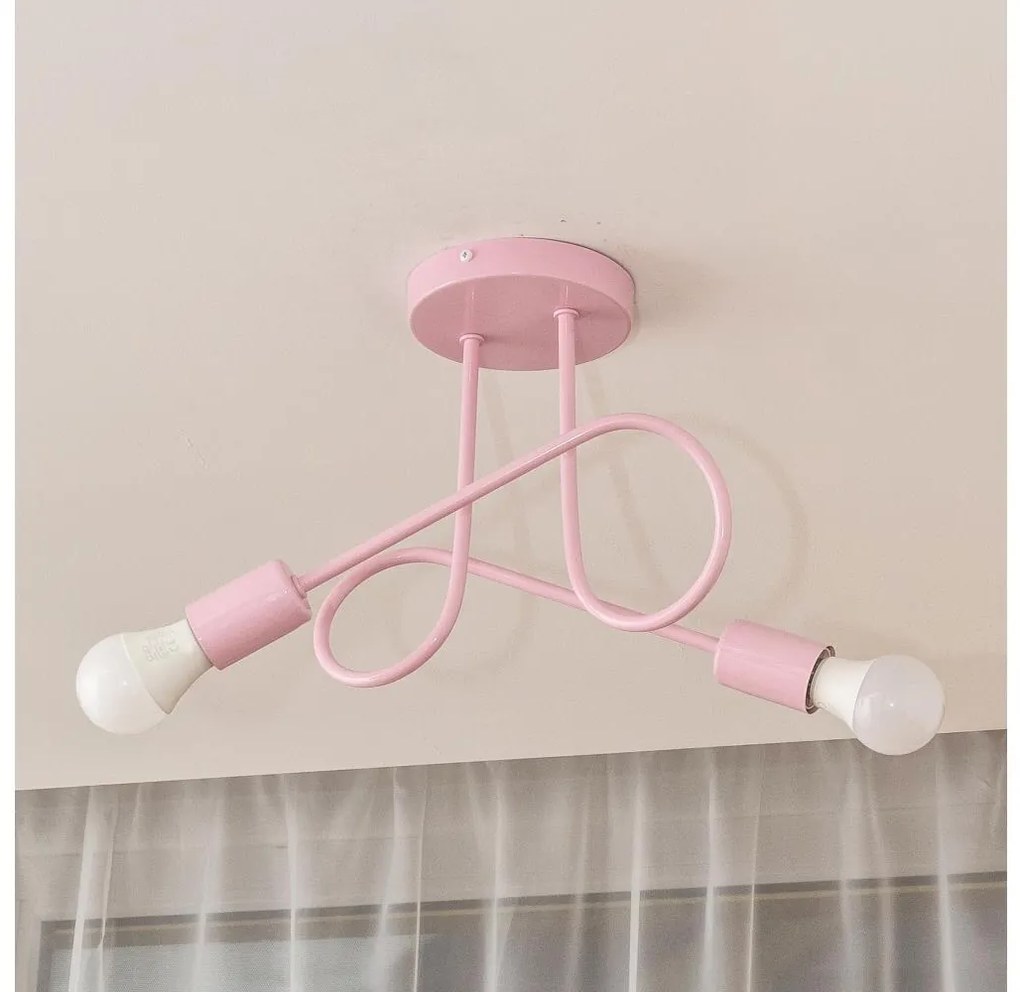 Plafon OXFORD 2xE27/15W/230V różowy