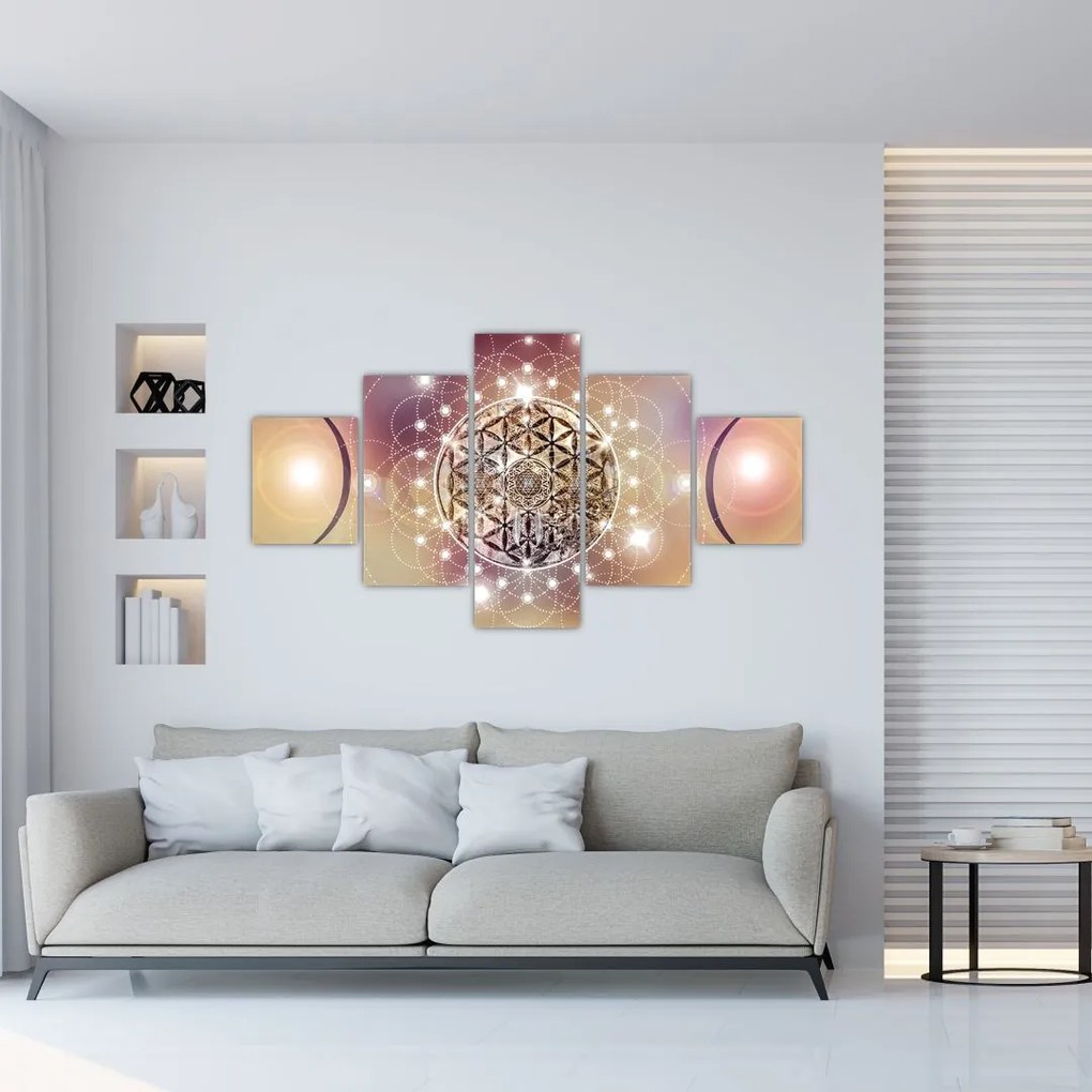 Obraz - Mandala z elementami (125x70 cm)