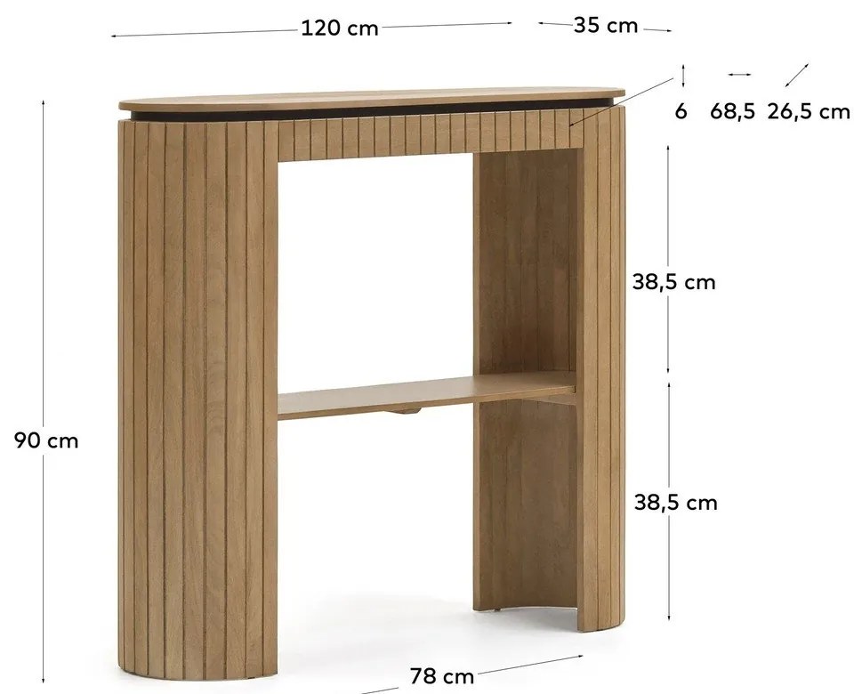 Konsola z drewna mango 120x35 cm Licia − Kave Home