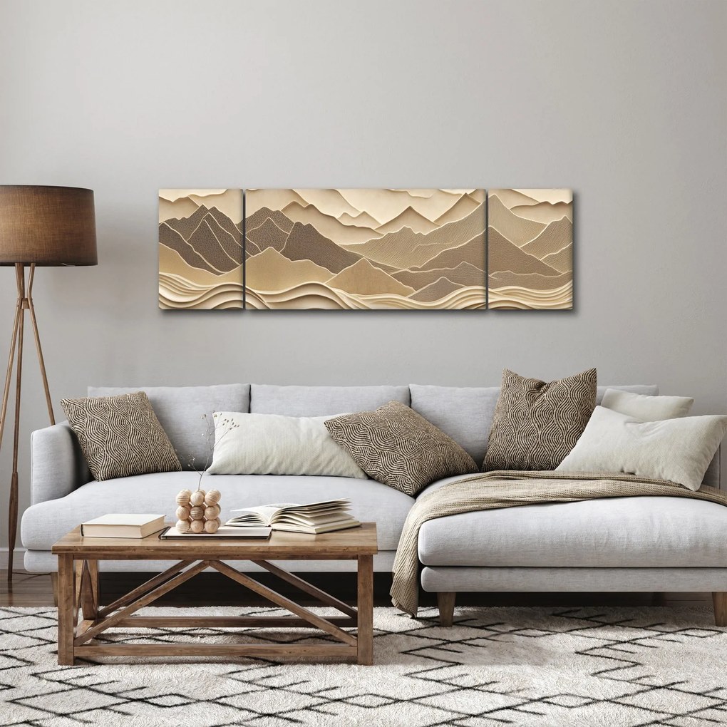 Obraz - 3D linie gór (170x50 cm)
