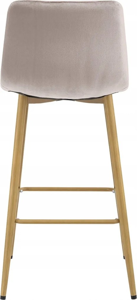 Stołek barowy POZZA VELVET, beżowy