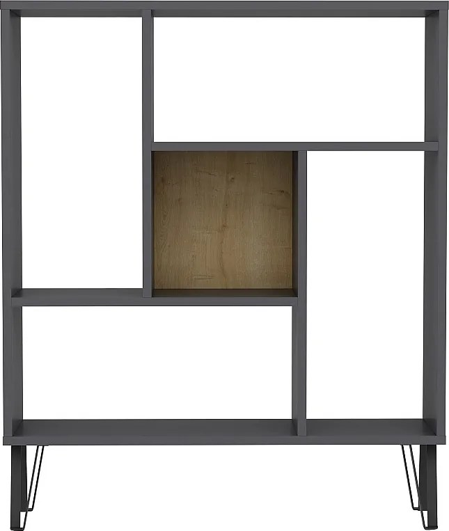 Półka stojąca ARVEN- antracyt/dąb, 90x107,8x25