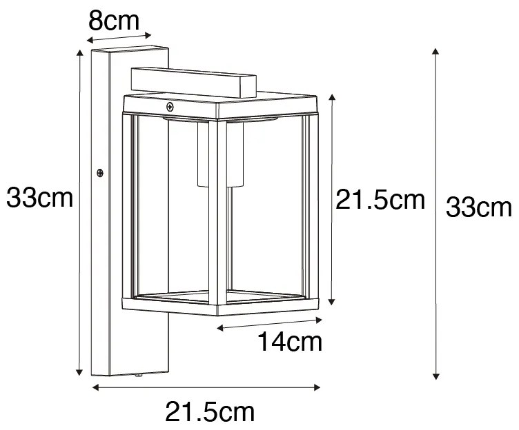 Lampka ścienna zewnętrzna czarna IP44 z czujnikiem zmierzchu - Charlois