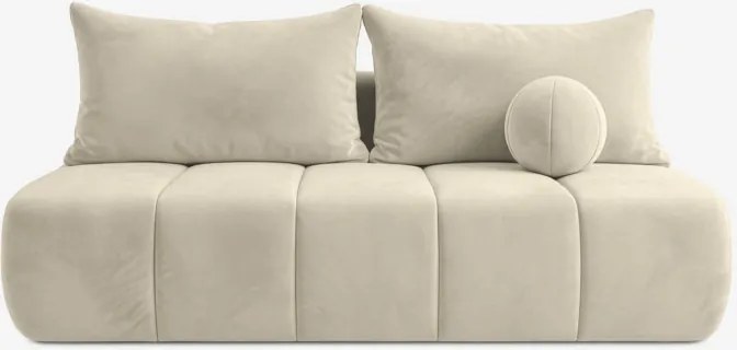 Sofa z Funkcją Spania SARIA Kremowa Welurowa Nowoczesna