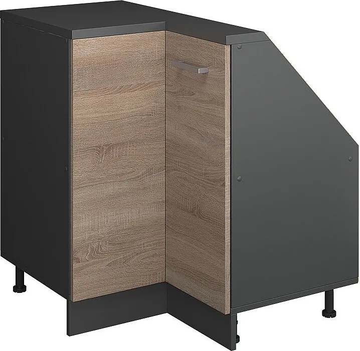 Narożna szafka kuchenna na dach skośny sonoma 75.6x75.6x81.6 r-line