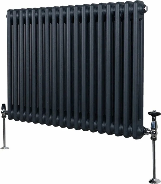Tradycyjny grzejnik 2-kolumnowy - 600 x 832 mm - antracytowy szary