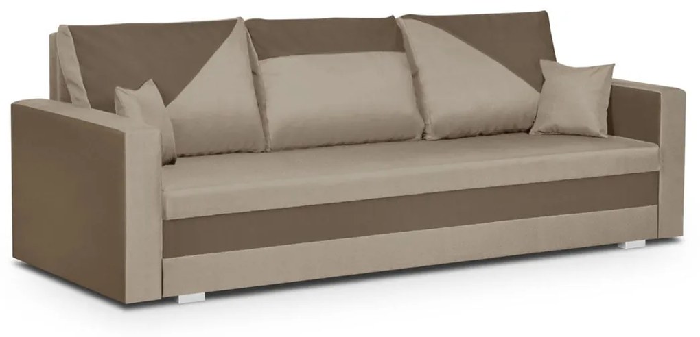 Kanapa sofa 3 os z funkcją spania ASTO1 Beżowy/Brązowy